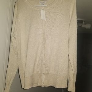 Sparkly gold button down sweater